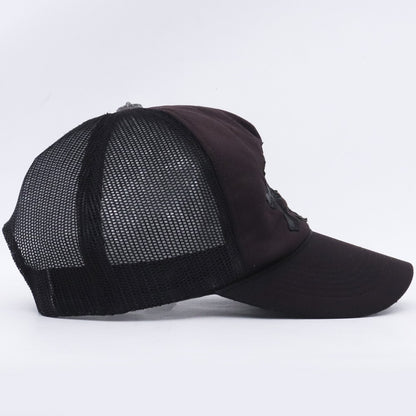 Chrome Hearts Old 3 Cemetery Cross Patch Cap Black Size F