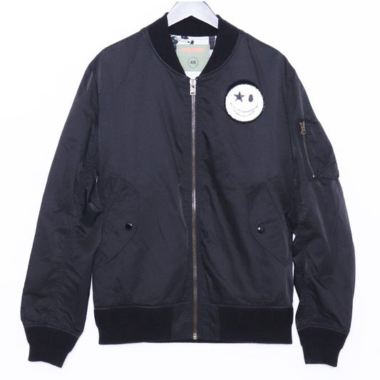 ONE MADE MA- Girl Print Madonna Bomber Jacket Black Size L