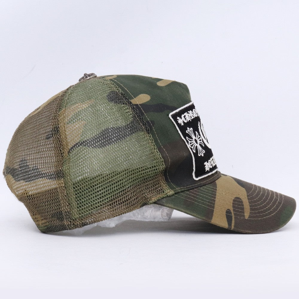Chrome Hearts Old Crossball Camo Trucker Cap Size 4