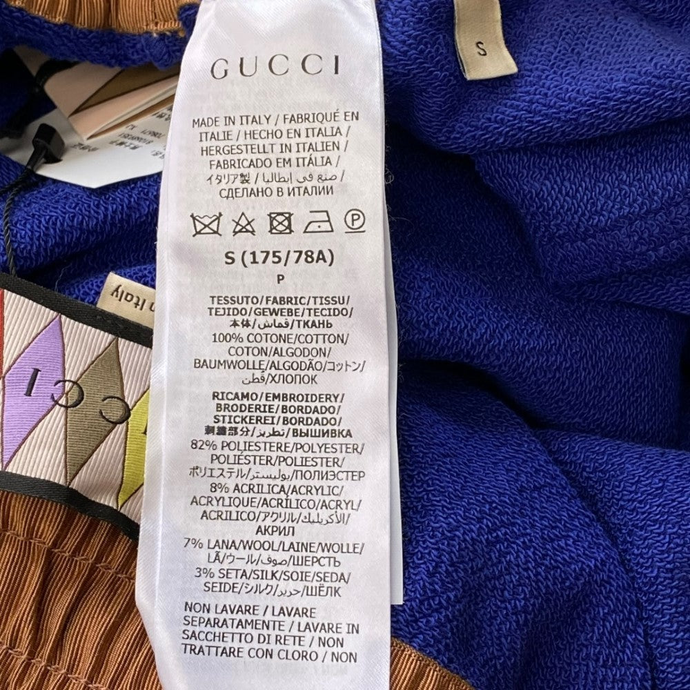 Gucci 22AW Lovelight Embroidered Jogging Pants Purple Size S