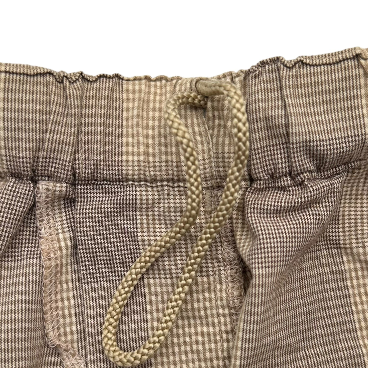 GOODENOUGH 90s Back GE Print Check Easy Shorts Brown Size M