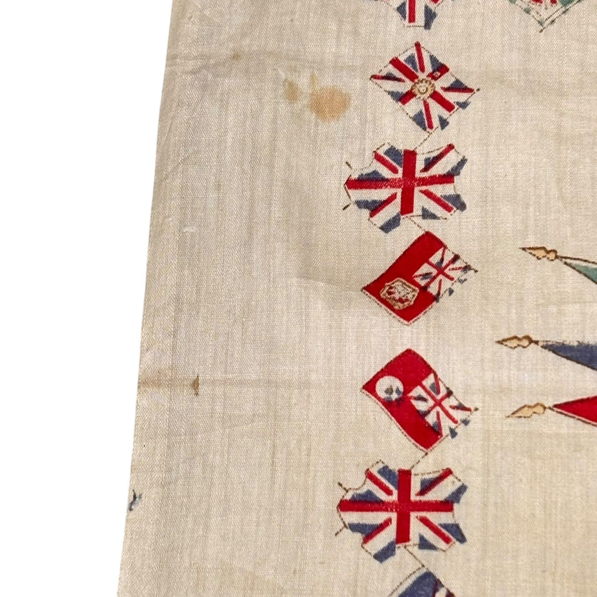 VINTAGE 1910s WW1 Allied Wars Printed Bandana Beige