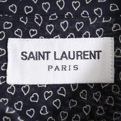 Saint Laurent Paris 19SS Black Heart Print Button-Up Size 43