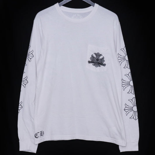CHROME HEARTS OLD CH Plus Horseshoe T-Shirt White Size M