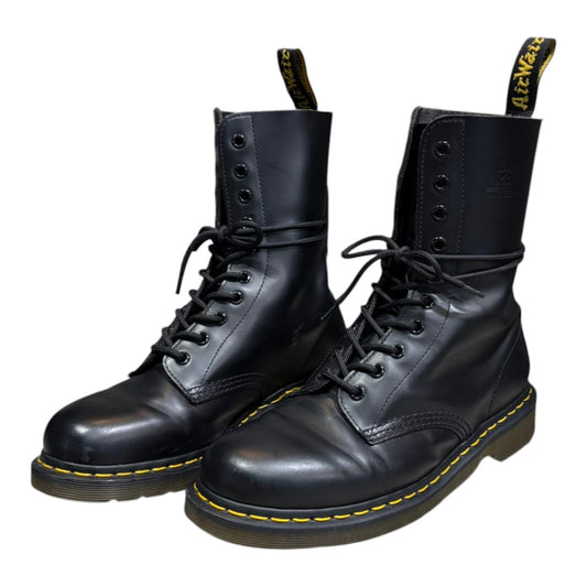 DR.MARTENS 10-Eyelet Leather Boots Black Size 26.5cm
