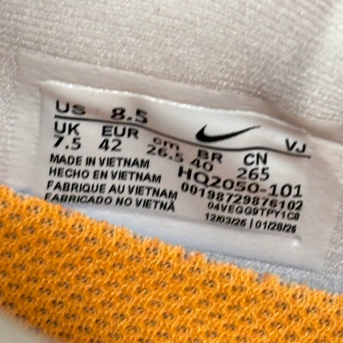 NIKE Vomero Premium HQ2050-101 White Multi Sneakers Size 26.5cm