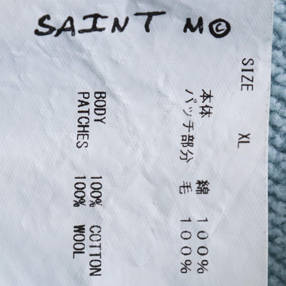 SAINT MICHAEL 22AW Holy Relics Felt Hoodie Blue Size XL