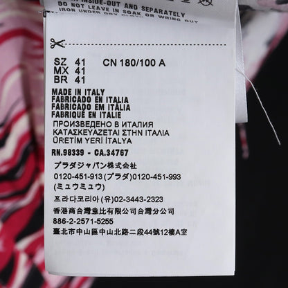 Prada Triangle Motif Palm Tree Shirt Pink Size 41