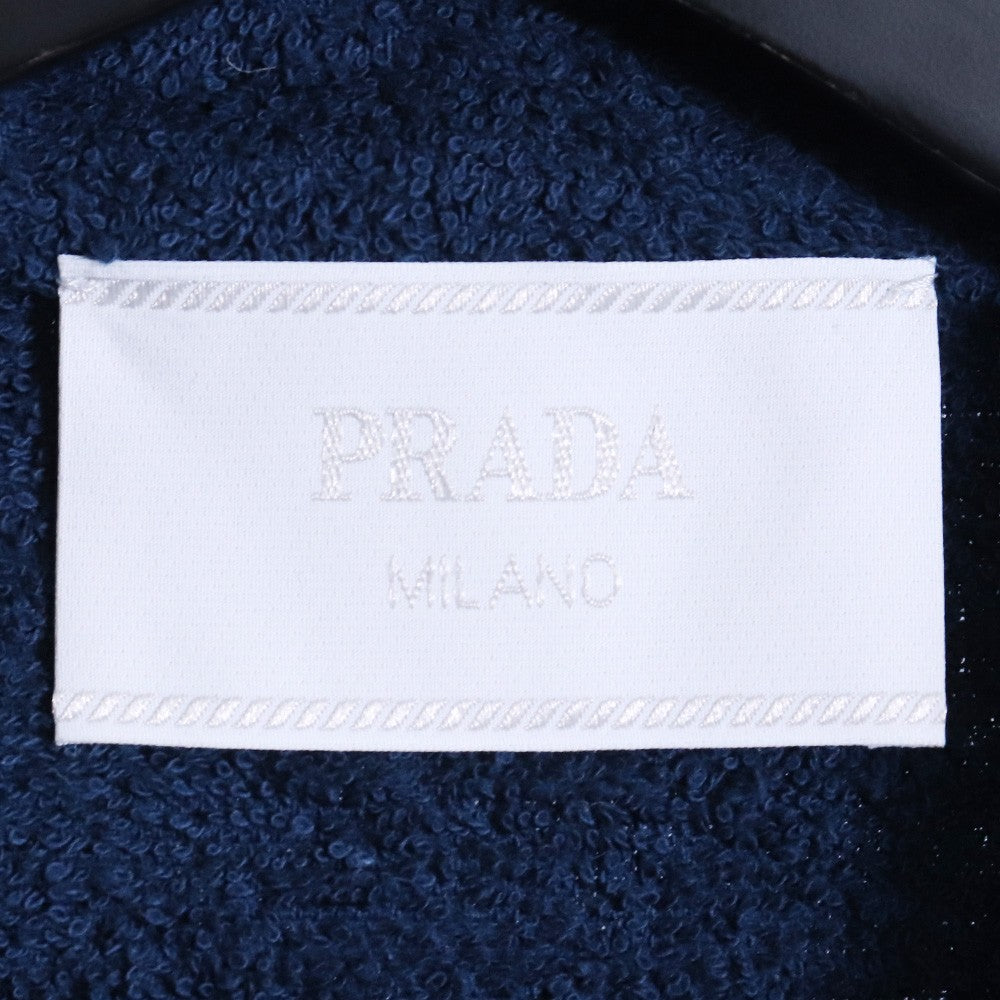 PRADA 22SS Terry Bowling Shirt Triangle Logo Navy Size XL