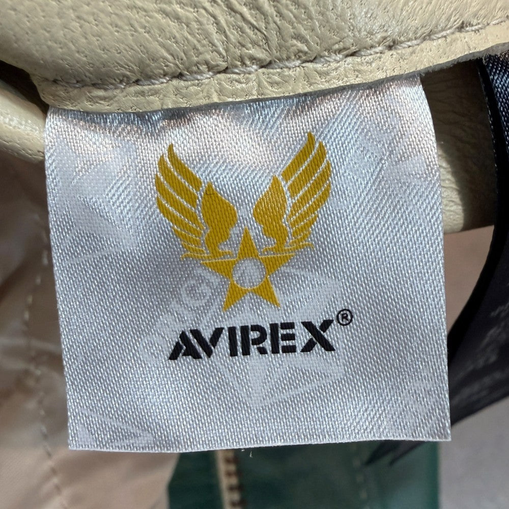 AVIREX MLVINCE Leather Jacket Green Size L