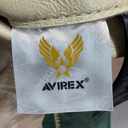 AVIREX MLVINCE Leather Jacket Green Size L