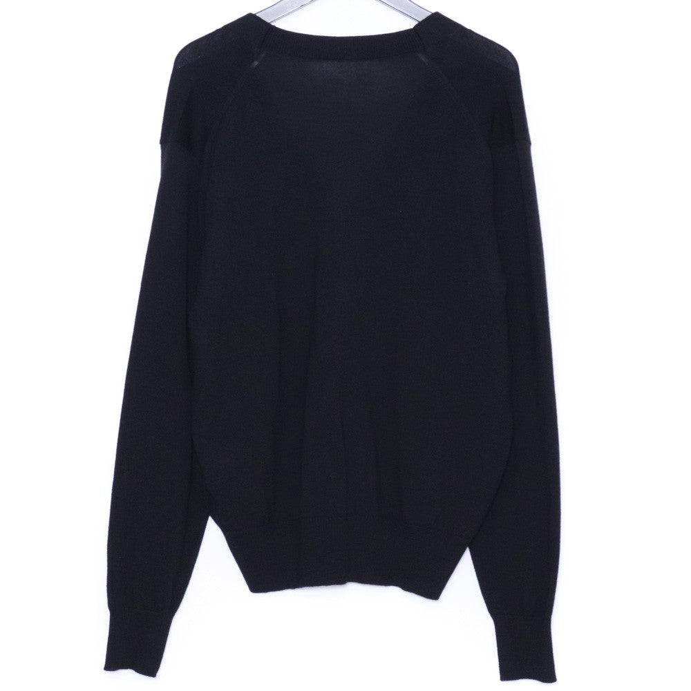 AMI PARIS Merino Wool Logo Cardigan Black Size L