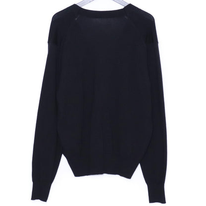 AMI PARIS Merino Wool Logo Cardigan Black Size L