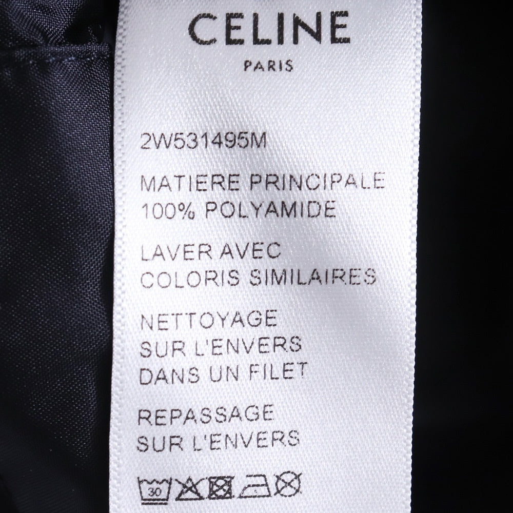 CELINE 22SS Eddie Slimane Nylon Logo Hoodie Black Size 50