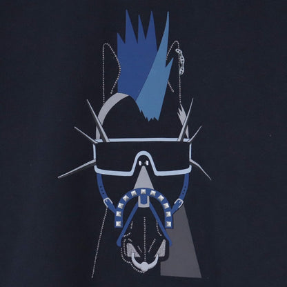 HERMES Punk'H Crewneck Sweatshirt Navy Size L