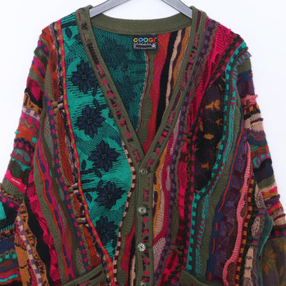 COOGI 3D Knit Cardigan Multi Wool Size M