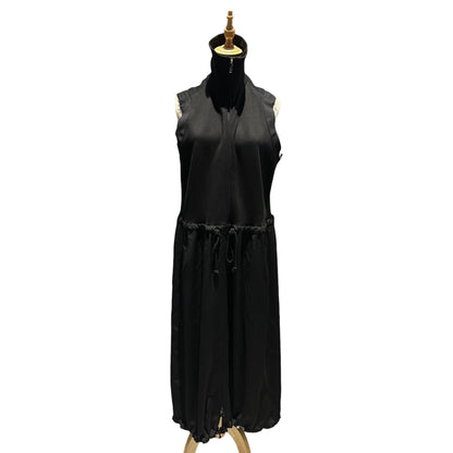 Y's 22AW Wool Gabardine Combination Dress Black Size 1