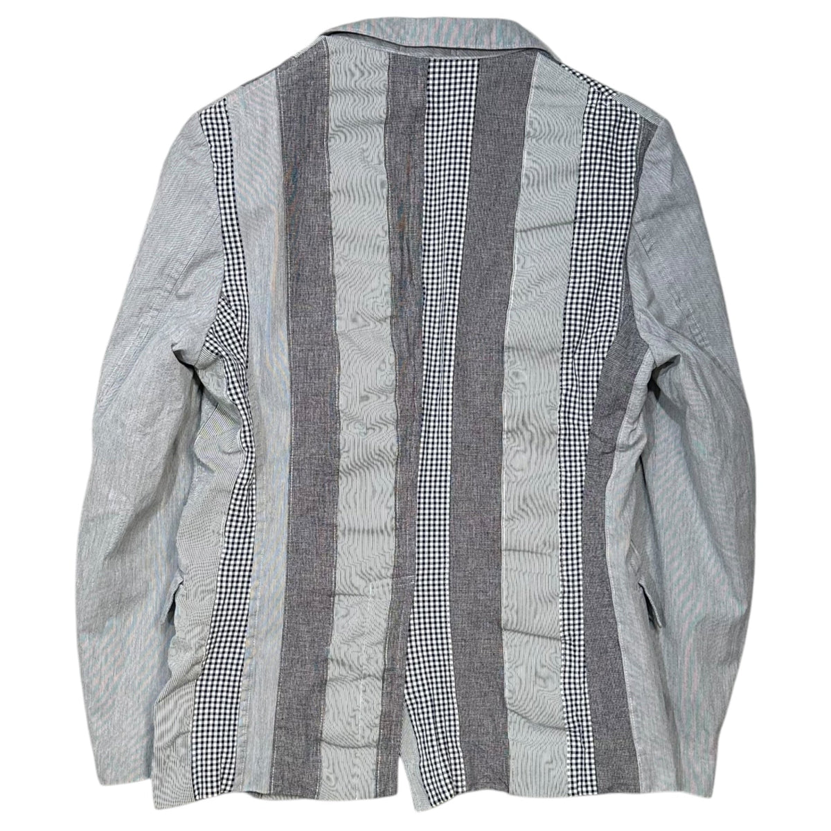 COMME des GARCONS HOMME 16SS Striped Check Blue Grey Jacket Size XS