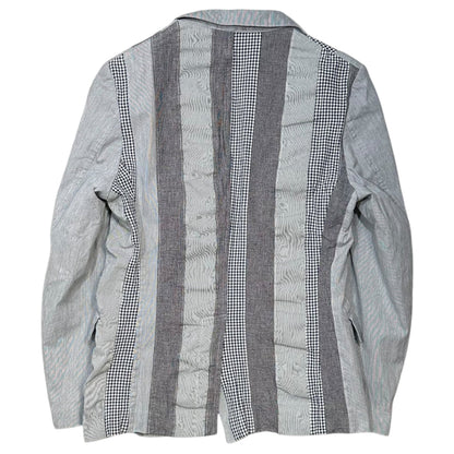 COMME des GARCONS HOMME 16SS Striped Check Blue Grey Jacket Size XS
