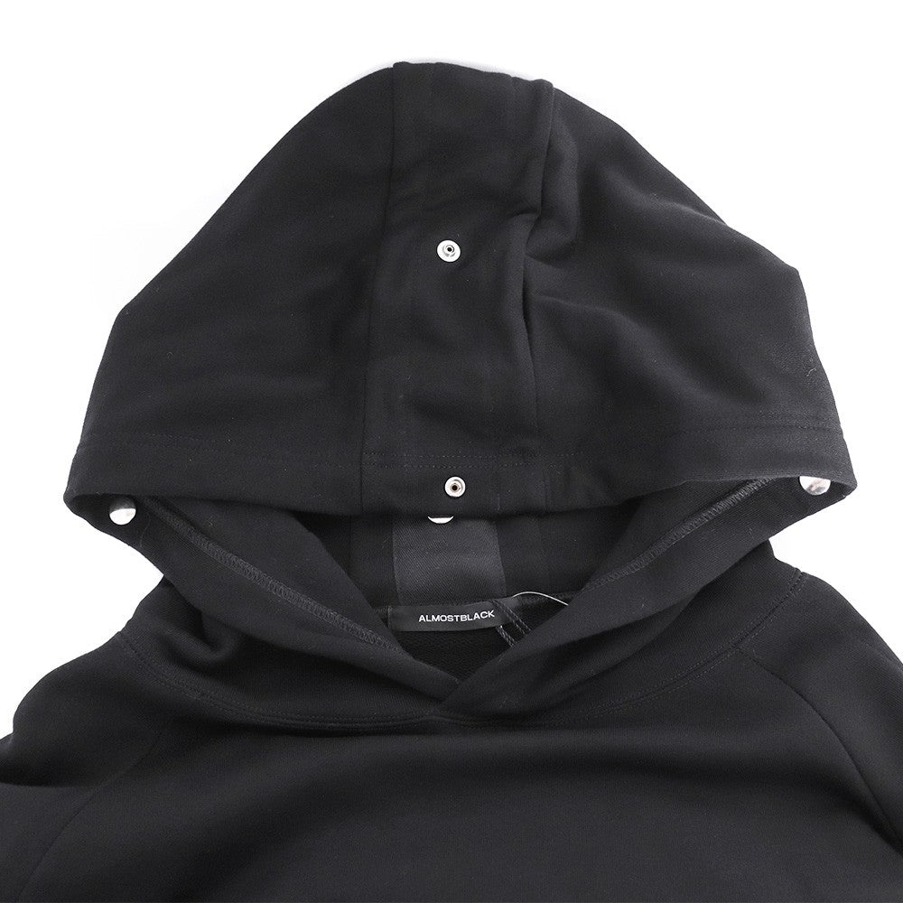 ALMOSTBLACK Button Adjust Pullover Hoodie Black Size 2