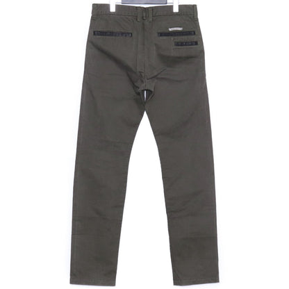 CHROME HEARTS Cross Button Leather Trim Chino Pants Size 33