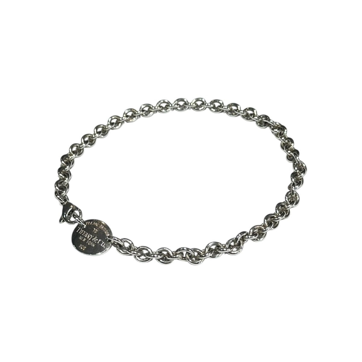 TIFFANY & CO. Round Return to Chain Silver Necklace