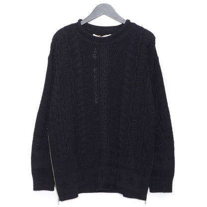 NICENESS JONATHAN Spatial Knit Sweater Dark Navy Size M