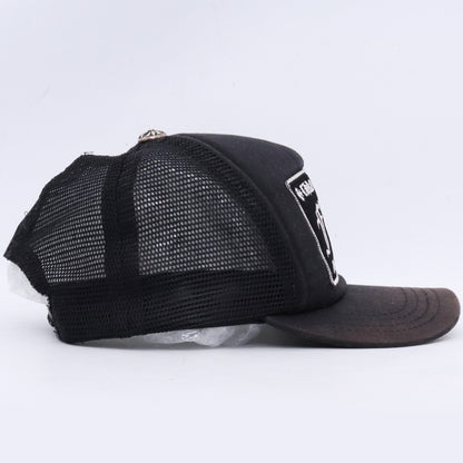 Chrome Hearts FUCK Patch Crossball Trucker Hat Black Size F