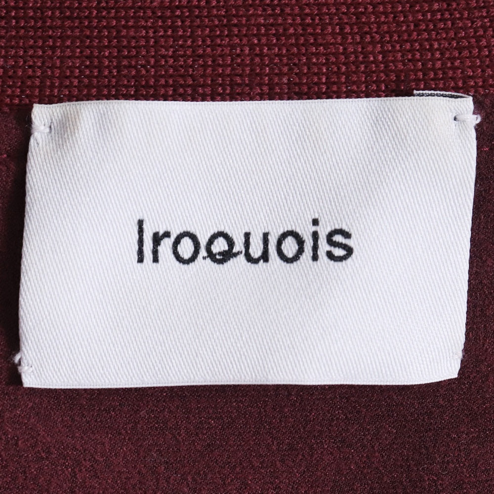 IROQUOIS Ecosuede Combi Knit Cardigan Red Size 2