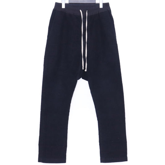 RICK OWENS 13AW Moleskin Drawstring Pants Black Size 46