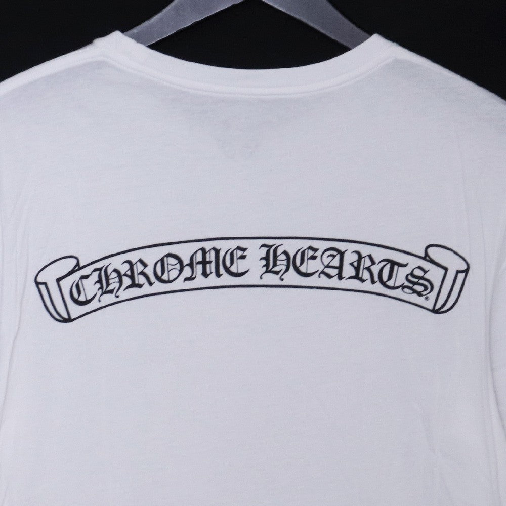 CHROME HEARTS Old Scroll Label Collar T-Shirt White Size M