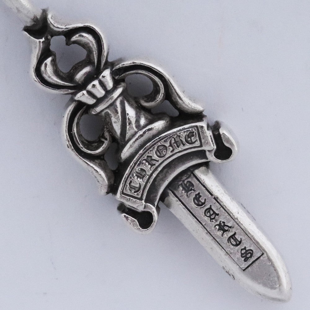 CHROME HEARTS Double Dagger Pendant Necklace Silver Size F