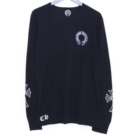 CHROME HEARTS Old Horseshoe Thermal T-Shirt Black Size L