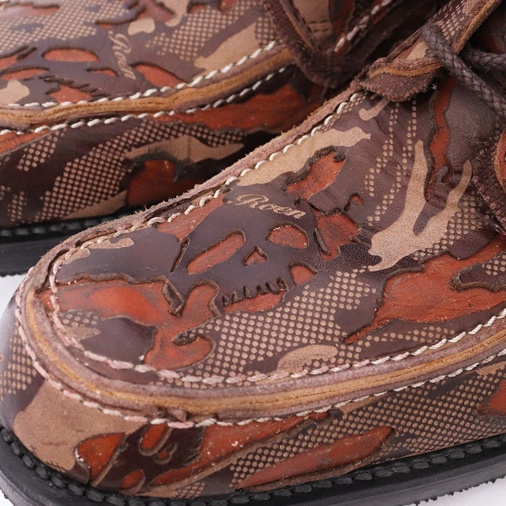 HIROMU TAKAHARA ROEN Leather Lace-up Boots Brown Size 40.5