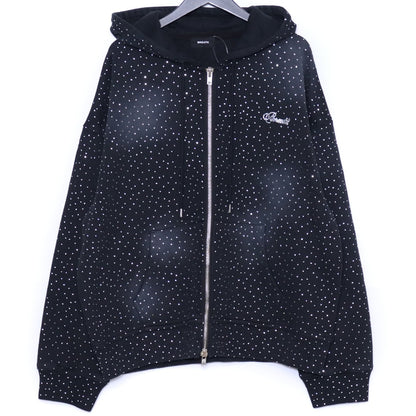 BREATH 25AW SCRIPT LOGO FADE RHINESTONE HOODIE Black Size L