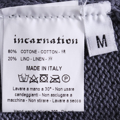 Incarnation Cotton Linen Piece Dyed Cardigan Gray Size M
