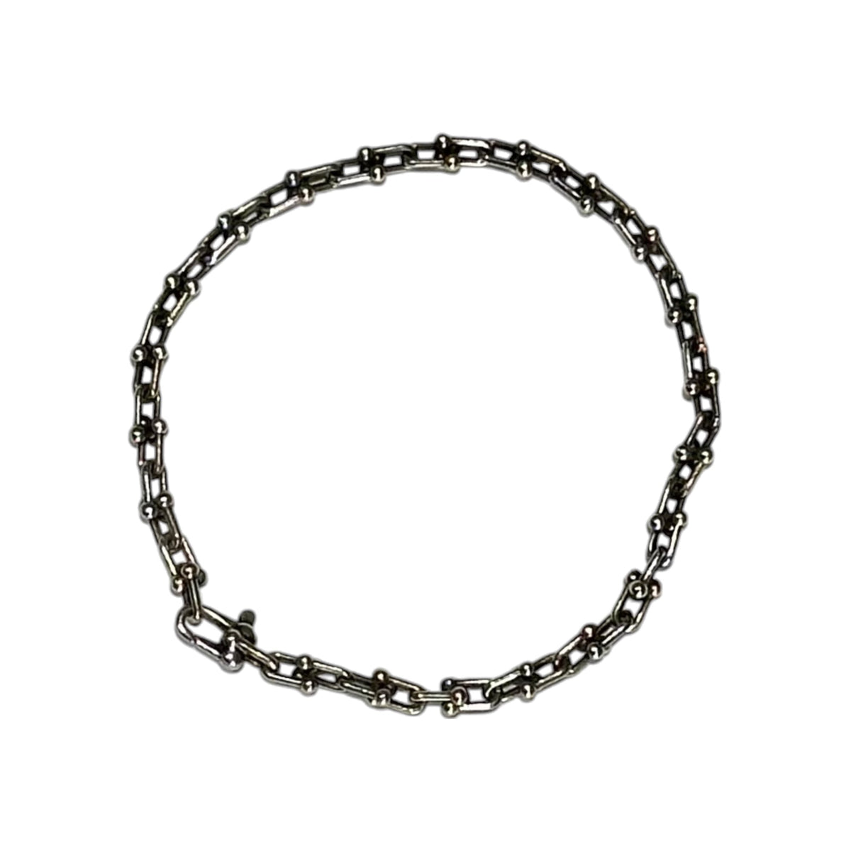 TIFFANY & CO. Hardware Micro Link Silver Bracelet Size MICRO