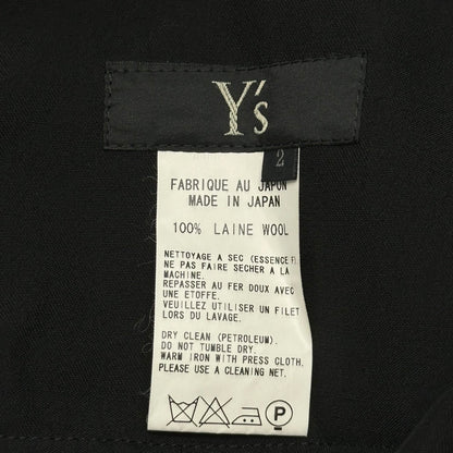 Y's Wool Gabardine Big Flap Pocket Skirt Size 2