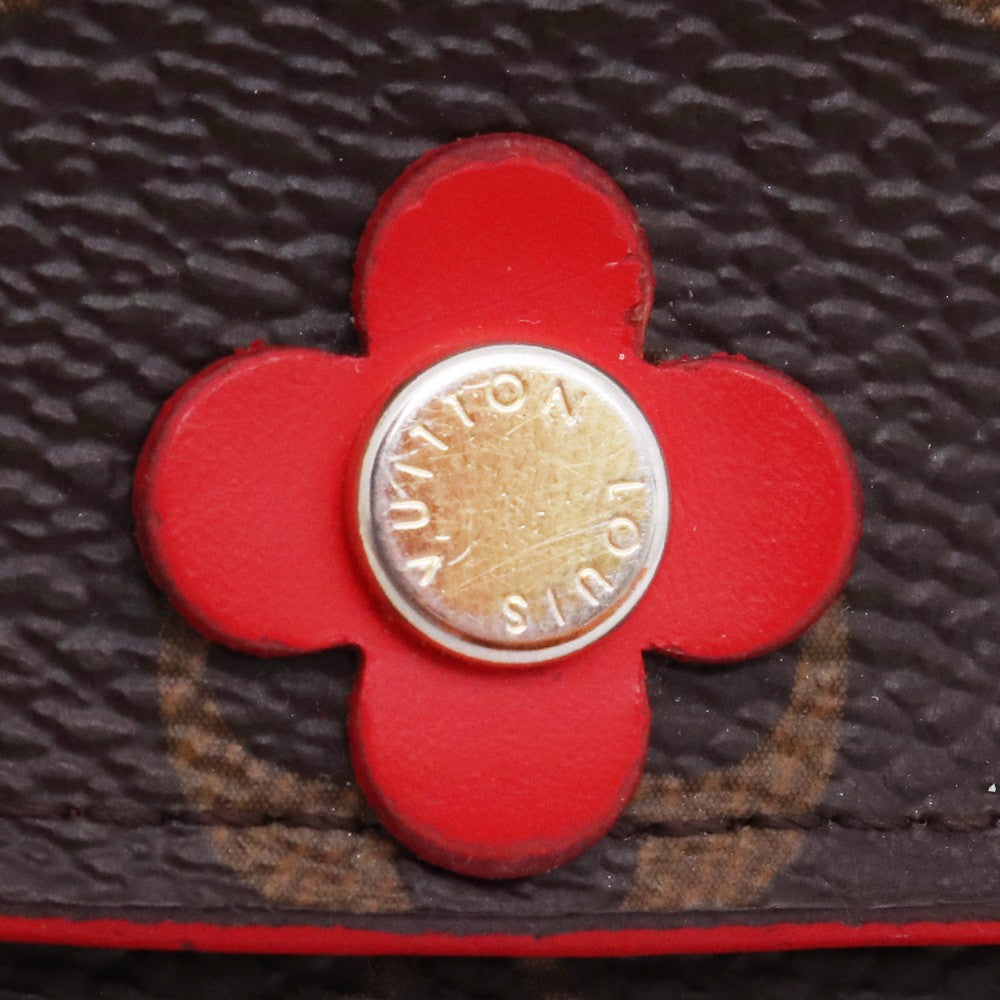 LOUIS VUITTON Monogram Flower Emily Wallet Brown Size F