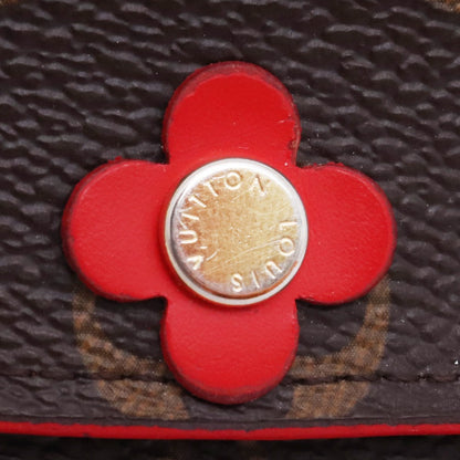 LOUIS VUITTON Monogram Flower Emily Wallet Brown Size F