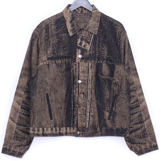 DAISUKE TANABE 26SS X-Ray Jacquard Denim Brown Black Jacket Size 38