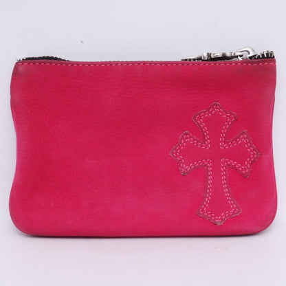 CHROME HEARTS ZPR CHG PURSE Nubuck Coin Wallet Pink Size F