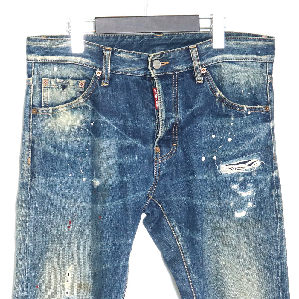 Dsquared2 Cool Guy Distressed Logo Patch Jeans Size 46