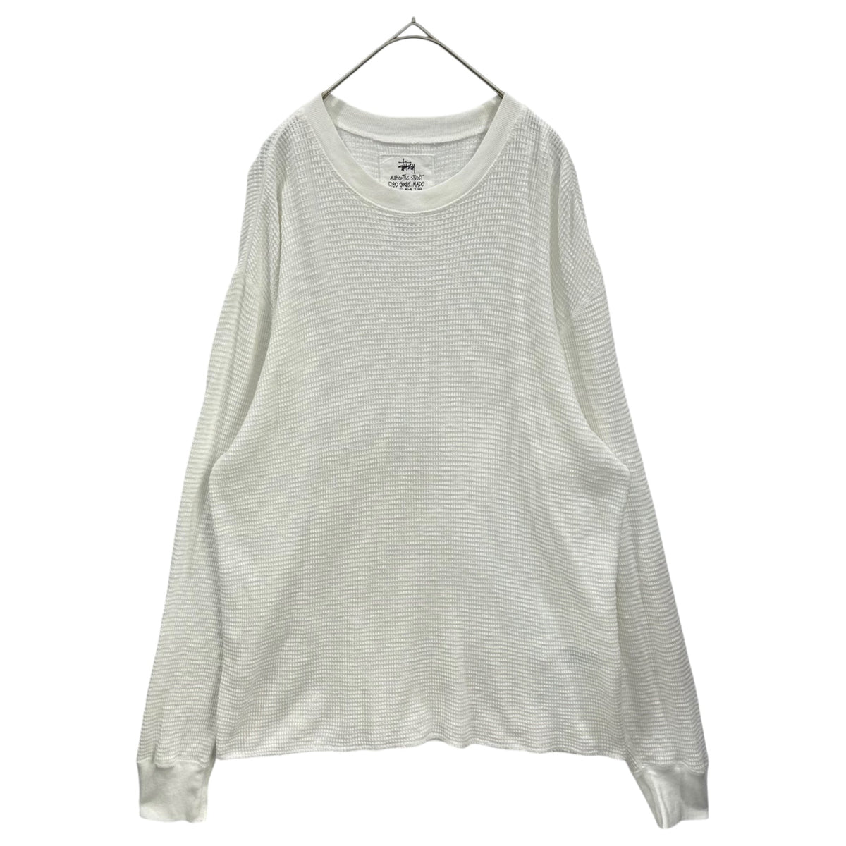 STUSSY 26SS Pigment Dyed Long Sleeve Thermal T-Shirt White Size S