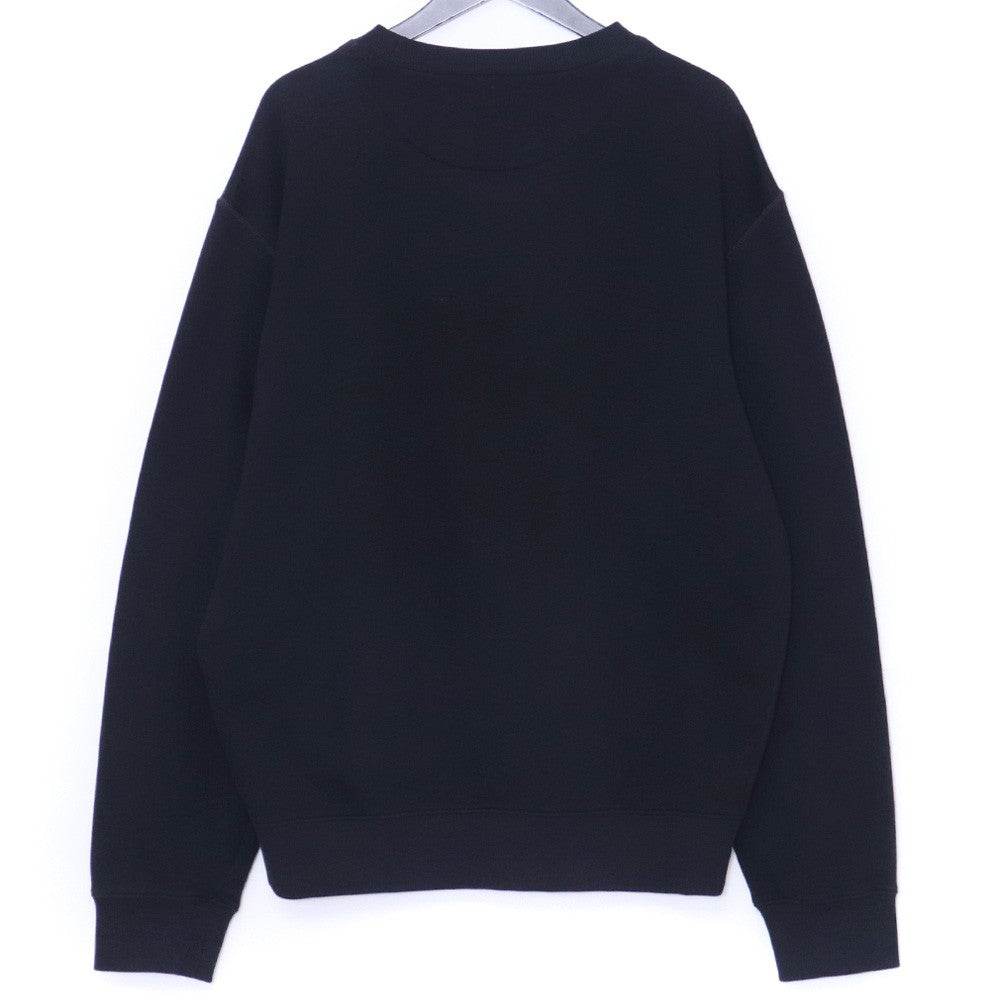 PRADA 23AW Triangle Logo Cotton Sweatshirt Black Size M