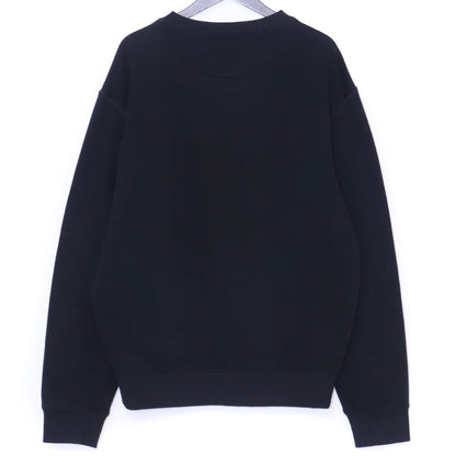 PRADA 23AW Triangle Logo Cotton Sweatshirt Black Size M