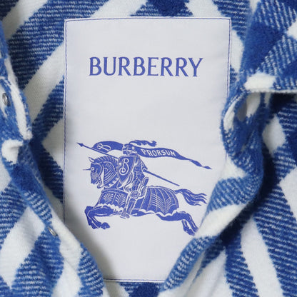 BURBERRY 23AW Check Wool Blend Overshirt Night Shirt Size L