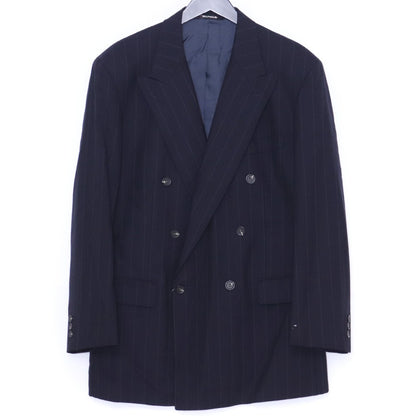DURBAN Striped Double-Breasted Suit Navy