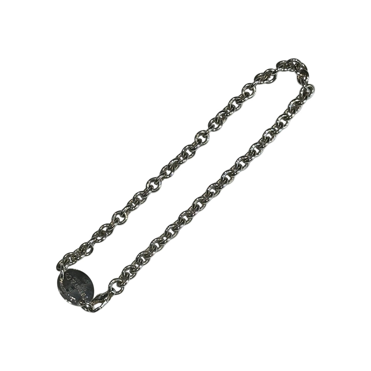 TIFFANY & CO. Round Return to Chain Silver Necklace