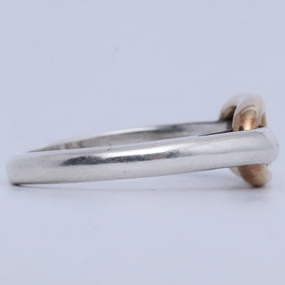 HERMES Vintage 70s Chaine d'Ancre Gold Silver Ring Size ONE SIZE